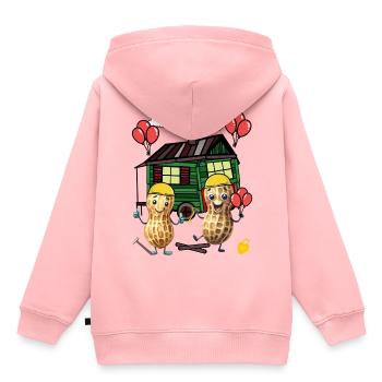 Peanuts Constructeur de maison Constructeur Remorque de construction Maison propre Maison - Sweat Premium à capuche enfant bio - rose - Dos - AI Model Kid Female (0cm)