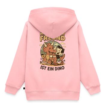 Mein Bester Freund Ist Ein Dino - Kinder Premium Organic Hoodie - Rosa - Hinten - AI Model Kid Female (0cm)