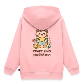 Artisanat Roi De L’artisanat De La Maternelle - Sweat Premium à capuche enfant bio - rose - Dos - AI Model Kid Female (0cm)