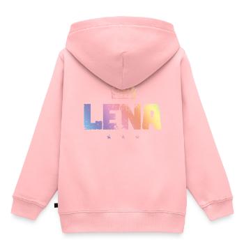 Lena - Kinder Premium Organic Hoodie - Rosa - Hinten - AI Model Kid Female (0cm)