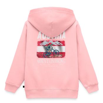 Austria Mountainbiking Radeln Urlaub Geschenk - Kinder Premium Organic Hoodie - Rosa - Hinten - AI Model Kid Female (0cm)