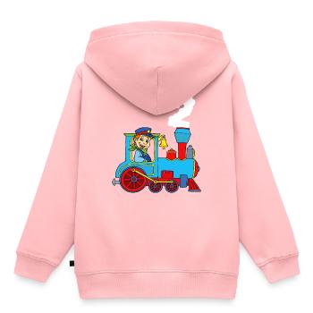 Zug Eisenbahn Kinder 2 Jahre Lokomotive Geburtstag - Kinder Premium Organic Hoodie - Rosa - Hinten - AI Model Kid Female (0cm)