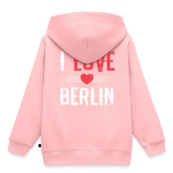 I Love Berlin - Kinder Premium Organic Hoodie - Rosa - Hinten - AI Model Kid Female (0cm)