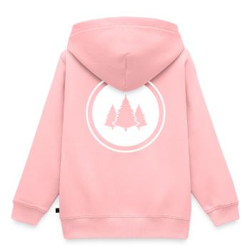 Forêt de sapins - Sweat Premium à capuche enfant bio - rose - Dos - AI Model Kid Female (0cm)