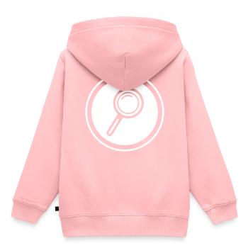 Lupe Symbol - Kinder Premium Organic Hoodie - Rosa - Hinten - AI Model Kid Female (0cm)