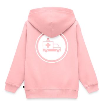 Krankenwagen Ambulance - Kinder Premium Organic Hoodie - Rosa - Hinten - AI Model Kid Female (0cm)
