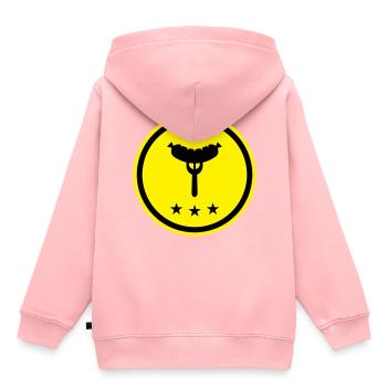 Fourchette à saucisse - Sweat Premium à capuche enfant bio - rose - Dos - AI Model Kid Female (0cm)