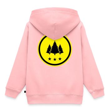 Baum Tanne Wald - Kinder Premium Organic Hoodie - Rosa - Hinten - AI Model Kid Female (0cm)
