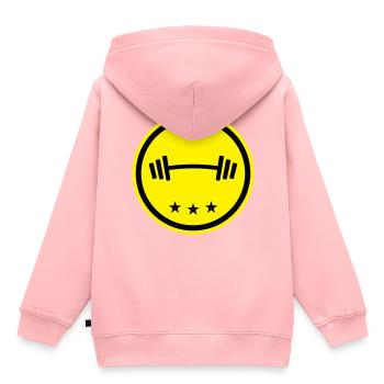 Hantel Gewichte Fitness - Kinder Premium Organic Hoodie - Rosa - Hinten - AI Model Kid Female (0cm)