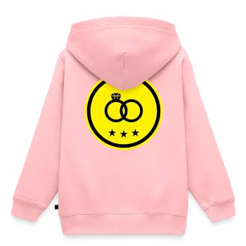 Anneaux de mariage Bague de mariage - Sweat Premium à capuche enfant bio - rose - Dos - AI Model Kid Female (0cm)