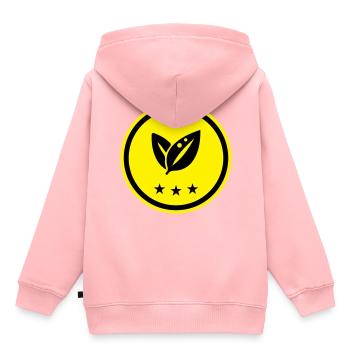 Écologie des feuilles - Sweat Premium à capuche enfant bio - rose - Dos - AI Model Kid Female (0cm)