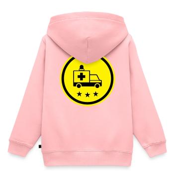 Krankenwagen Ambulance - Kinder Premium Organic Hoodie - Rosa - Hinten - AI Model Kid Female (0cm)