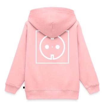 Symbole de la prise - Sweat Premium à capuche enfant bio - rose - Dos - AI Model Kid Female (0cm)