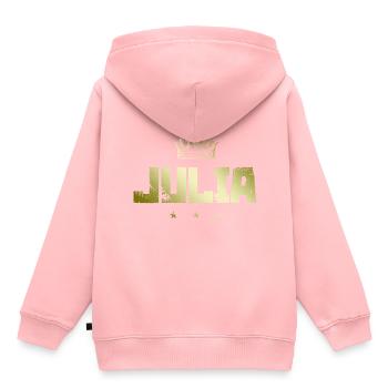 Julia - Kinder Premium Organic Hoodie - Rosa - Hinten - AI Model Kid Female (0cm)