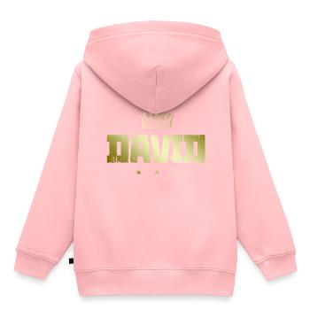 David - Kinder Premium Organic Hoodie - Rosa - Hinten - AI Model Kid Female (0cm)