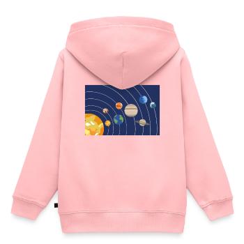 Sonnensystem Sonne Planeten Umlaufbahnen - Kinder Premium Organic Hoodie - Rosa - Hinten - AI Model Kid Female (0cm)