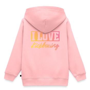 J’adore le kick boxing - Sweat Premium à capuche enfant bio - rose - Dos - AI Model Kid Female (0cm)