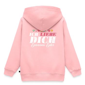 Ich Liebe Dich So Sehr - Kinder Premium Organic Hoodie - Rosa - Hinten - AI Model Kid Female (0cm)