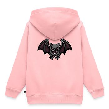 Fledermaus Halloween Comic Blutsauger - Kinder Premium Organic Hoodie - Rosa - Hinten - AI Model Kid Female (0cm)