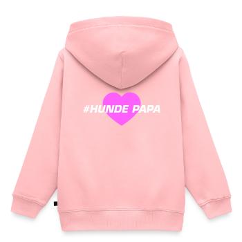 Papa chien - Sweat Premium à capuche enfant bio - rose - Dos - AI Model Kid Female (0cm)