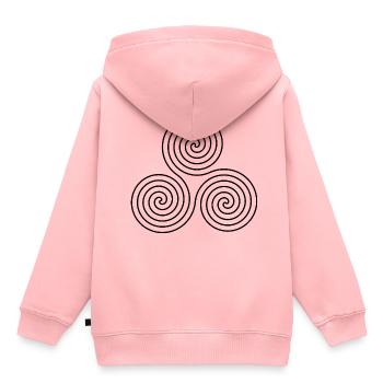 Celtic Culture Triple Spiral Triskele Symbol 1 - Kinder Premium Organic Hoodie - Rosa - Hinten - AI Model Kid Female (0cm)