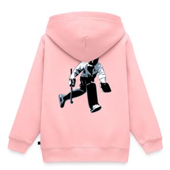 gardien de but - Sweat Premium à capuche enfant bio - rose - Dos - AI Model Kid Female (0cm)