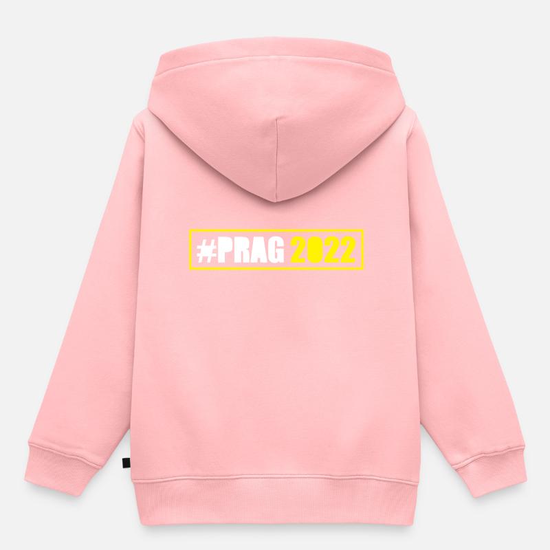 Prague 2022 - Sweat Premium à capuche enfant bio - rose