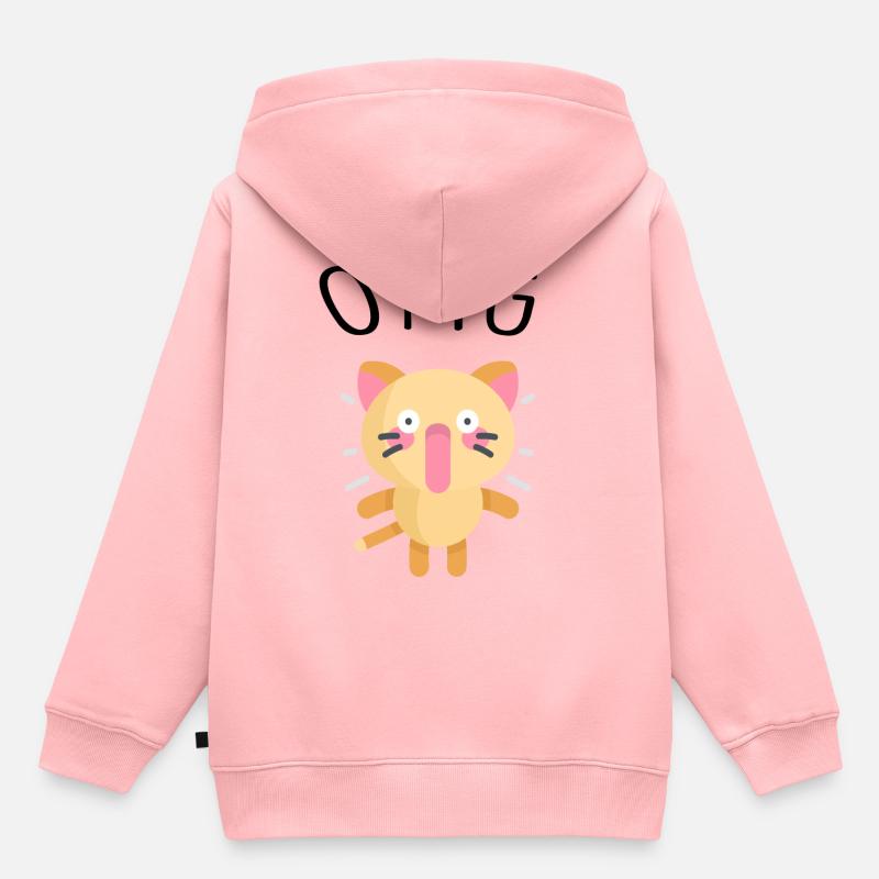 Chat d'amour, cadeau, location, chat - Sweat Premium à capuche enfant bio - rose