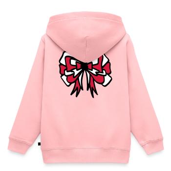 Noeud rouge et blanc / noeud rouge et blanc - coloré - Sweat Premium à capuche enfant bio - rose - Dos - AI Model Kid Female (0cm)