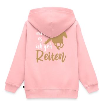 Pferde Spruch - Geschenkidee für Reiterinnen - Kinder Premium Organic Hoodie - Rosa - Hinten - AI Model Kid Female (0cm)