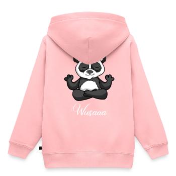 Auszeit Durchatmen Wusaaa Panda - Kinder Premium Organic Hoodie - Rosa - Hinten - AI Model Kid Female (0cm)