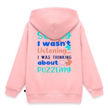Hobby Puzzler Puzzler-Puzzle mit lustigem Zitat - Kinder Premium Organic Hoodie - Rosa - Hinten - AI Model Kid Female (0cm)
