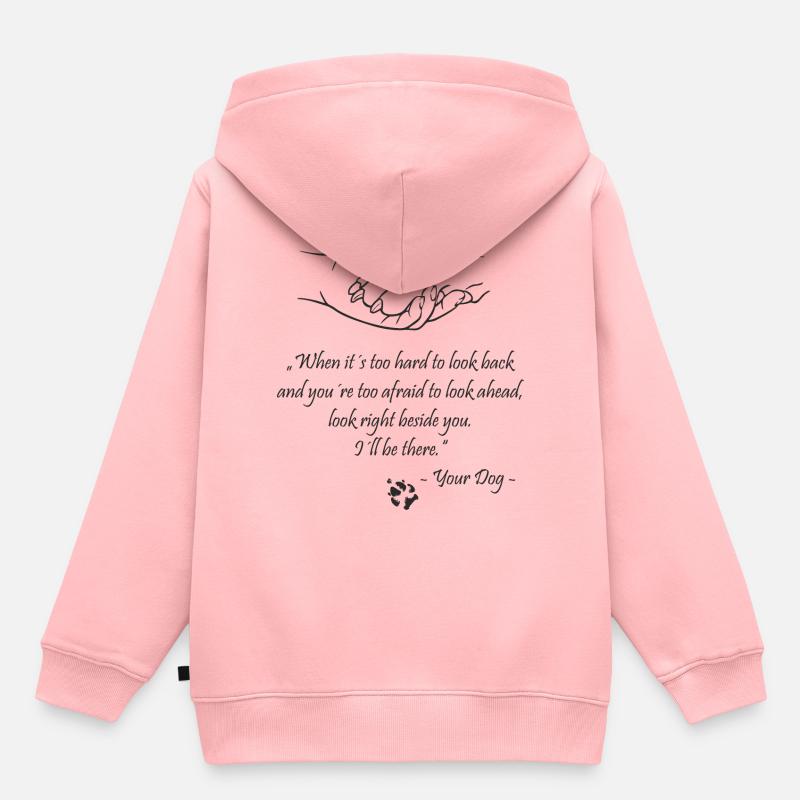 Quand c'est trop difficile de regarder en arrière ... - Sweat Premium à capuche enfant bio - rose