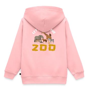Zoo Motive / Zoo Tiere /Zoowelt - Kinder Premium Organic Hoodie - Rosa - Hinten - AI Model Kid Female (0cm)