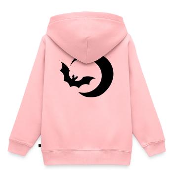 Bat & moon / bat & moon / night sky night - Kids Premium Organic Hoodie - rose - Back - AI Model Kid Female (0cm)