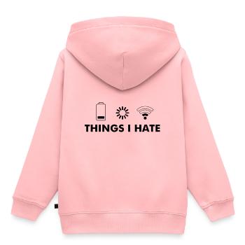 Nerd nerds dictons technique - Sweat Premium à capuche enfant bio - rose - Dos - AI Model Kid Female (0cm)