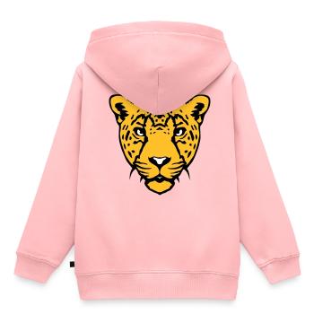 guepard animal sauvage 18 - Sweat Premium à capuche enfant bio - rose - Dos - AI Model Kid Female (0cm)