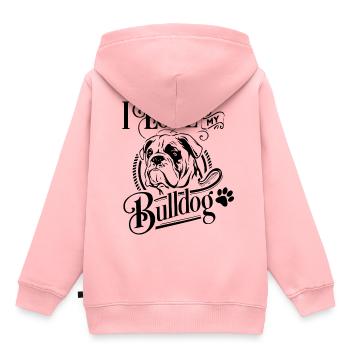 Bulldog - Sweat Premium à capuche enfant bio - rose - Dos - AI Model Kid Female (0cm)