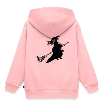 sorcière - Sweat Premium à capuche enfant bio - rose - Dos - AI Model Kid Female (0cm)
