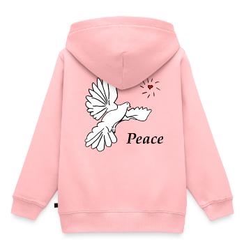 Colombe de la paix colombe blanche paix paix - Sweat Premium à capuche enfant bio - rose - Dos - AI Model Kid Female (0cm)