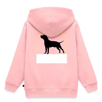 American Staffordshire Terrier individuell - Kinder Premium Organic Hoodie - Rosa - Hinten - AI Model Kid Female (0cm)