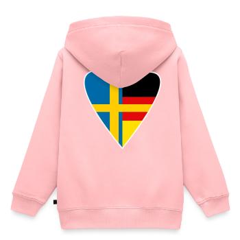 Suède Suédois Allemand Suédois Cadeau - Sweat Premium à capuche enfant bio - rose - Dos - AI Model Kid Female (0cm)