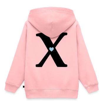Lettre X Point de départ - Sweat Premium à capuche enfant bio - rose - Dos - AI Model Kid Female (0cm)