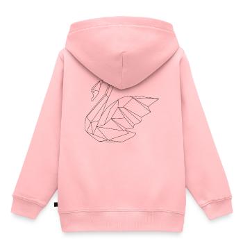 Cygne - Sweat Premium à capuche enfant bio - rose - Dos - AI Model Kid Female (0cm)