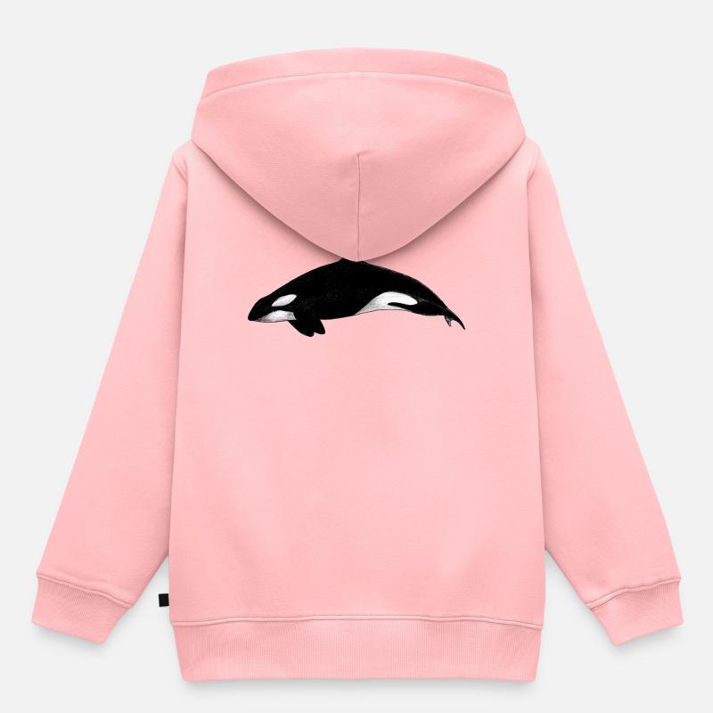 Orca - Sweat Premium à capuche enfant bio - rose