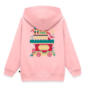 Studio Circus - Sweat Premium à capuche enfant bio - rose - Dos - AI Model Kid Female (0cm)