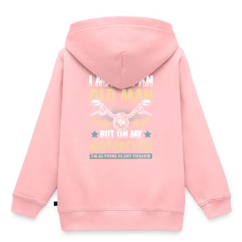 Motorcycle old man - Kids Premium Organic Hoodie - rose - Back - AI Model Kid Female (0cm)