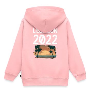 Lissabon 2022 - Kinder Premium Organic Hoodie - Rosa - Hinten - AI Model Kid Female (0cm)