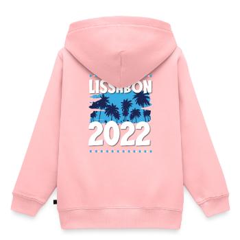 Lissabon 2022 - Kinder Premium Organic Hoodie - Rosa - Hinten - AI Model Kid Female (0cm)