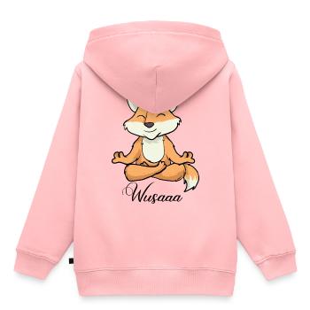 Auszeit Durchatmen Wusaaa Fuchs - Kinder Premium Organic Hoodie - Rosa - Hinten - AI Model Kid Female (0cm)